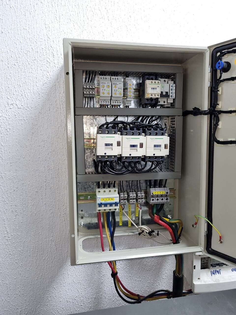 Control panel wired and ready for testing