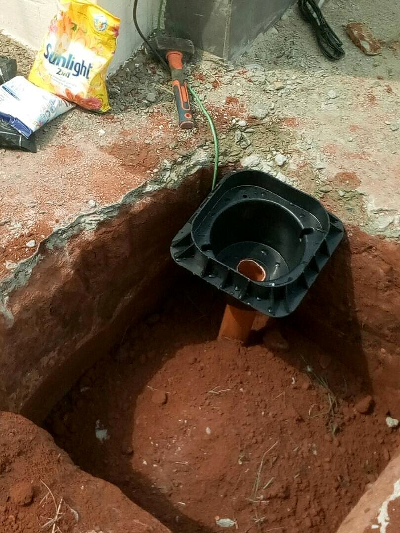 Earth inspection pit chamber installed