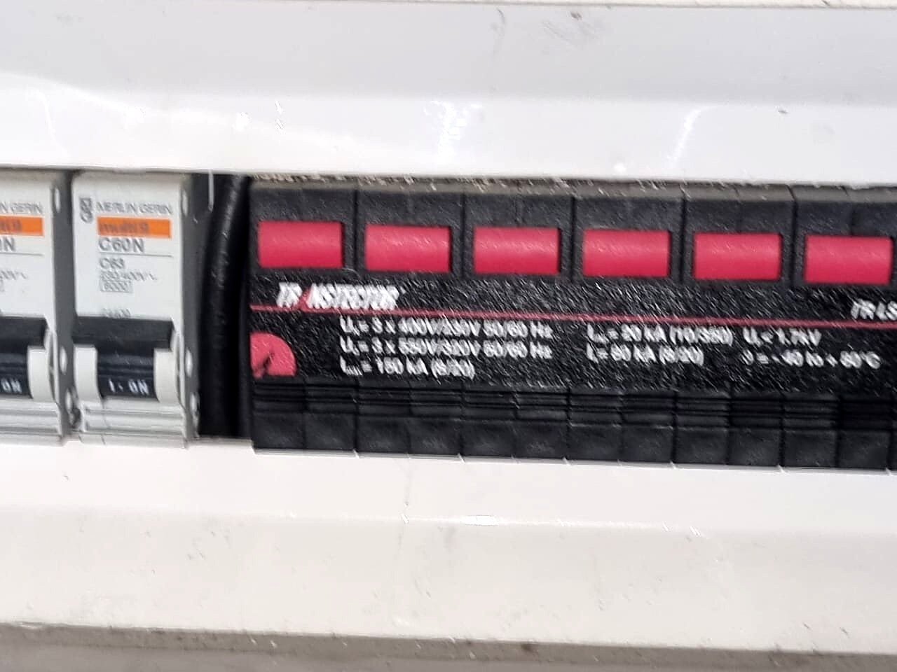 Surge protective devices in a distribution board