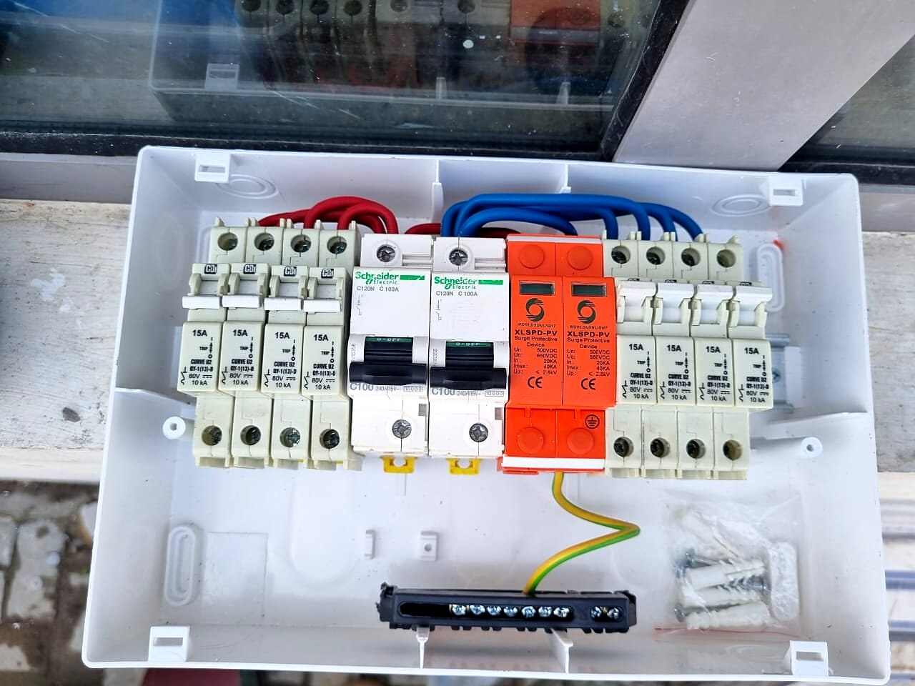 Protection board with surge protective device