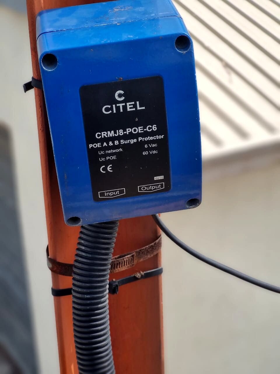 Surge protector on a data line